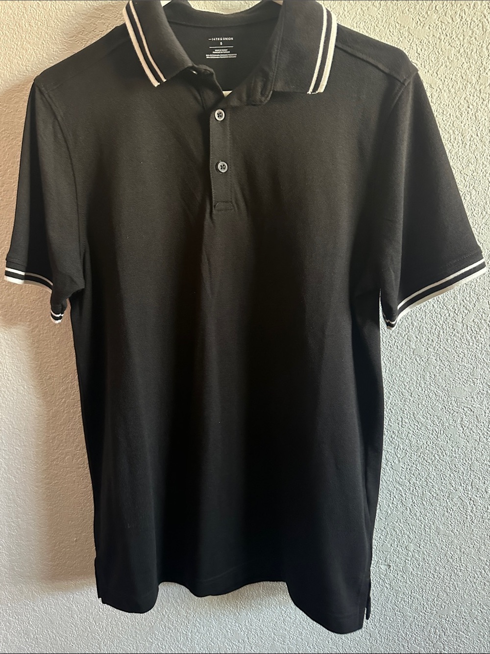14th & Union Black Polo with White Stripe Trim from Nordstrom